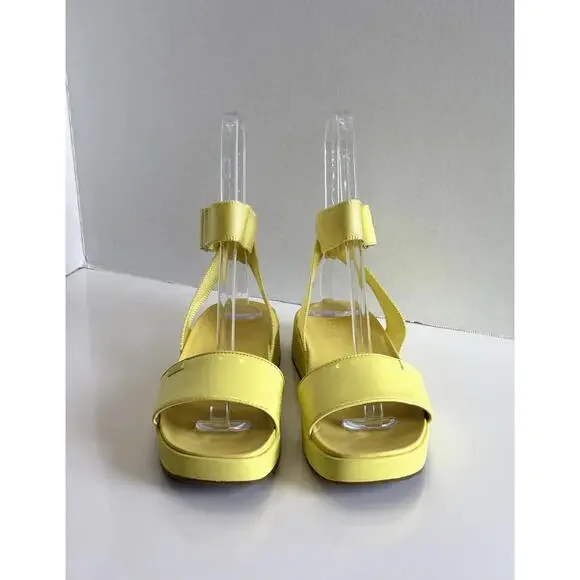 UGG Lennox Women's 9 Yellow Patent Leather Open Toe Ankle Strap Platform Sandals - Picture 4 of 16